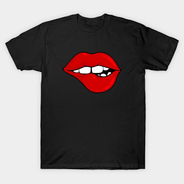 Kinky Red Lips T-Shirt by Jambo Designs